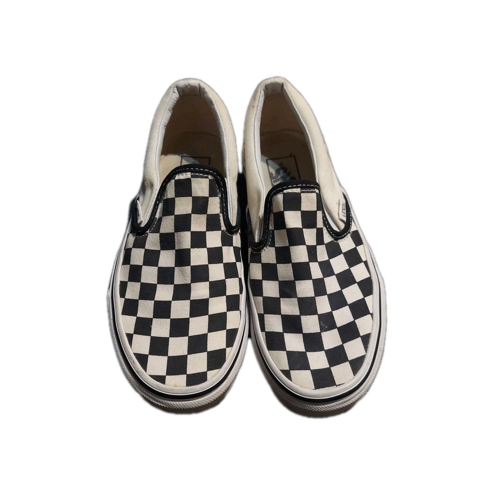 Vans Slip On Womens Sz‎ 5 Shoes Black White Checkerboard Checkered Sneakers Low